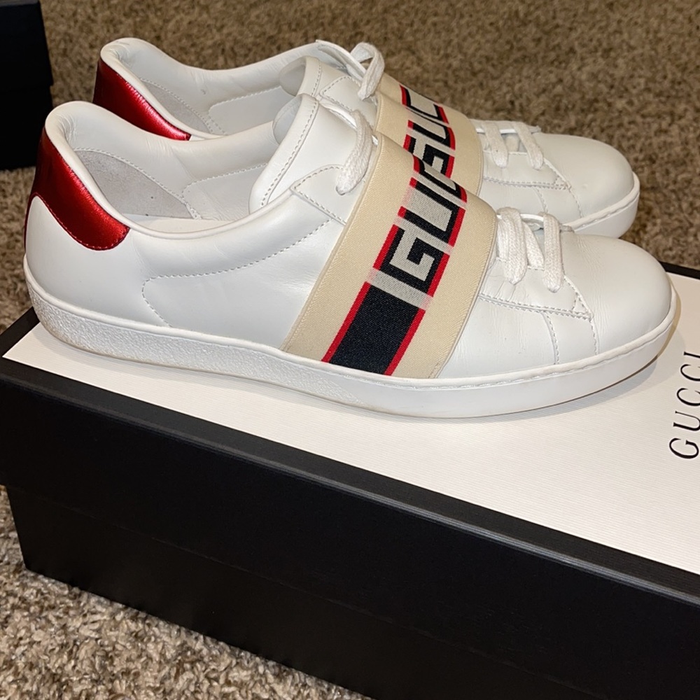 Authentic Gucci Ace Stripe Sneakers